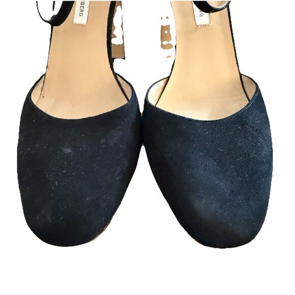 Diane Von Furstenberg Mary Jane Platforms Sz 10 Black Suede Python Pattern Heels - Picture 4 of 12